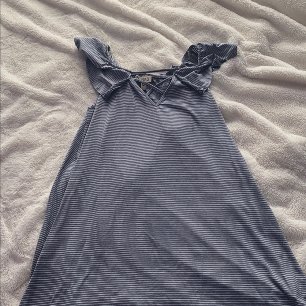 Off the shoulder stripped dress